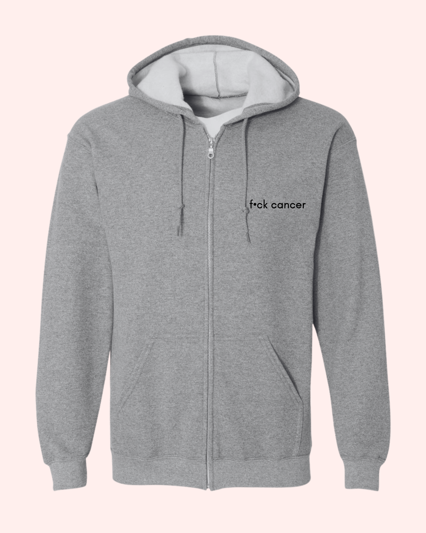 F•CK CANCER ZIP HOODIE