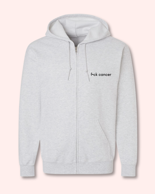 F•CK CANCER ZIP HOODIE